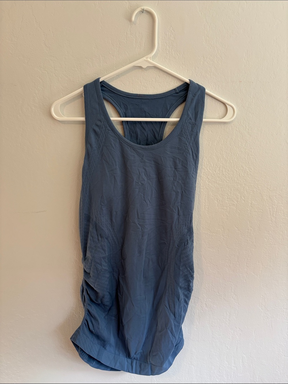 Athleta Slate Blue Racerback Tank with Side Ruching